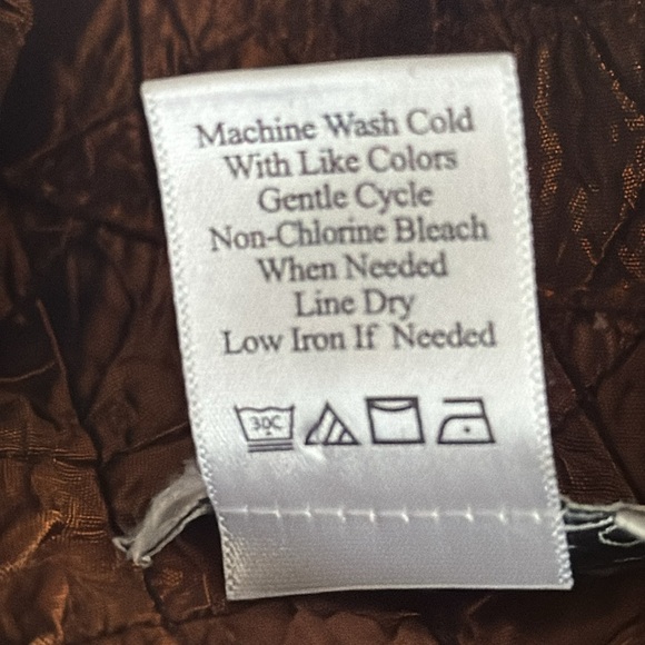 COLDWATER CREEK Dark Brown Bronze Quilted Style Button Up Coat Jacket Blazer M - Picture 5 of 5